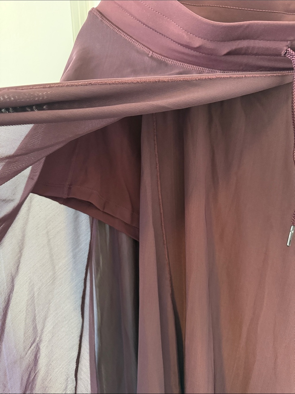 HALARA Plum Midi Skirt with Sheer Overlay - Picture 4 of 5